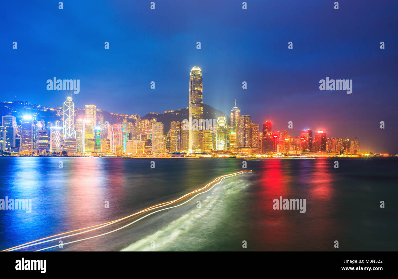 Vue imprenable sur les toits de la ville de Hong Kong, Chine Banque D'Images
