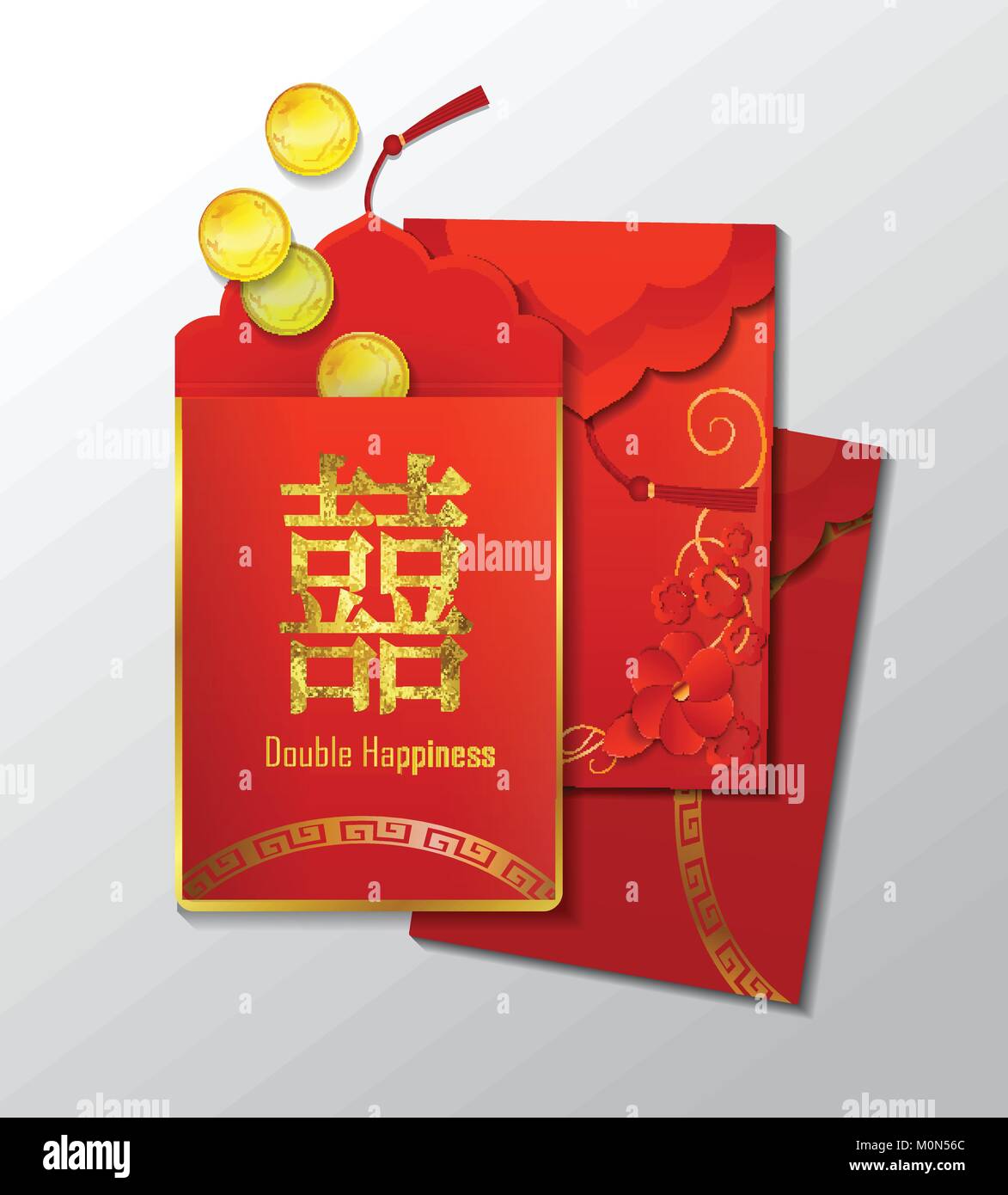 Enveloppe rouge chinois Image Vectorielle Stock - Alamy