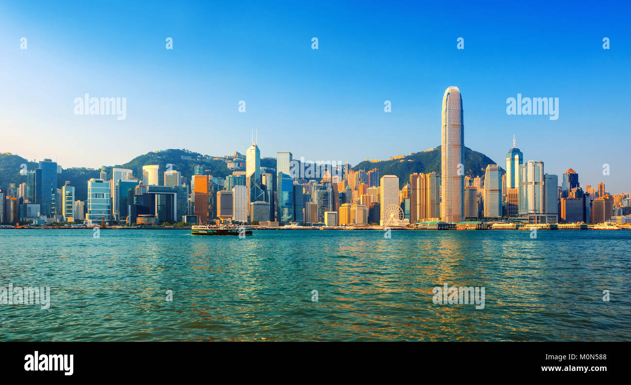 Vue sur les toits de la ville de Hong Kong, Chine Banque D'Images