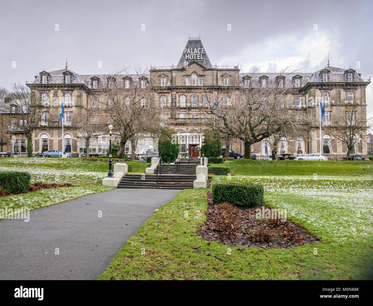 Le victorien construit Palace Hotel à la ville thermale de Buxton (la plus haute ville du marché en Angleterre, à 1 000 pieds) dans le Peak District de Derbyshire. Banque D'Images