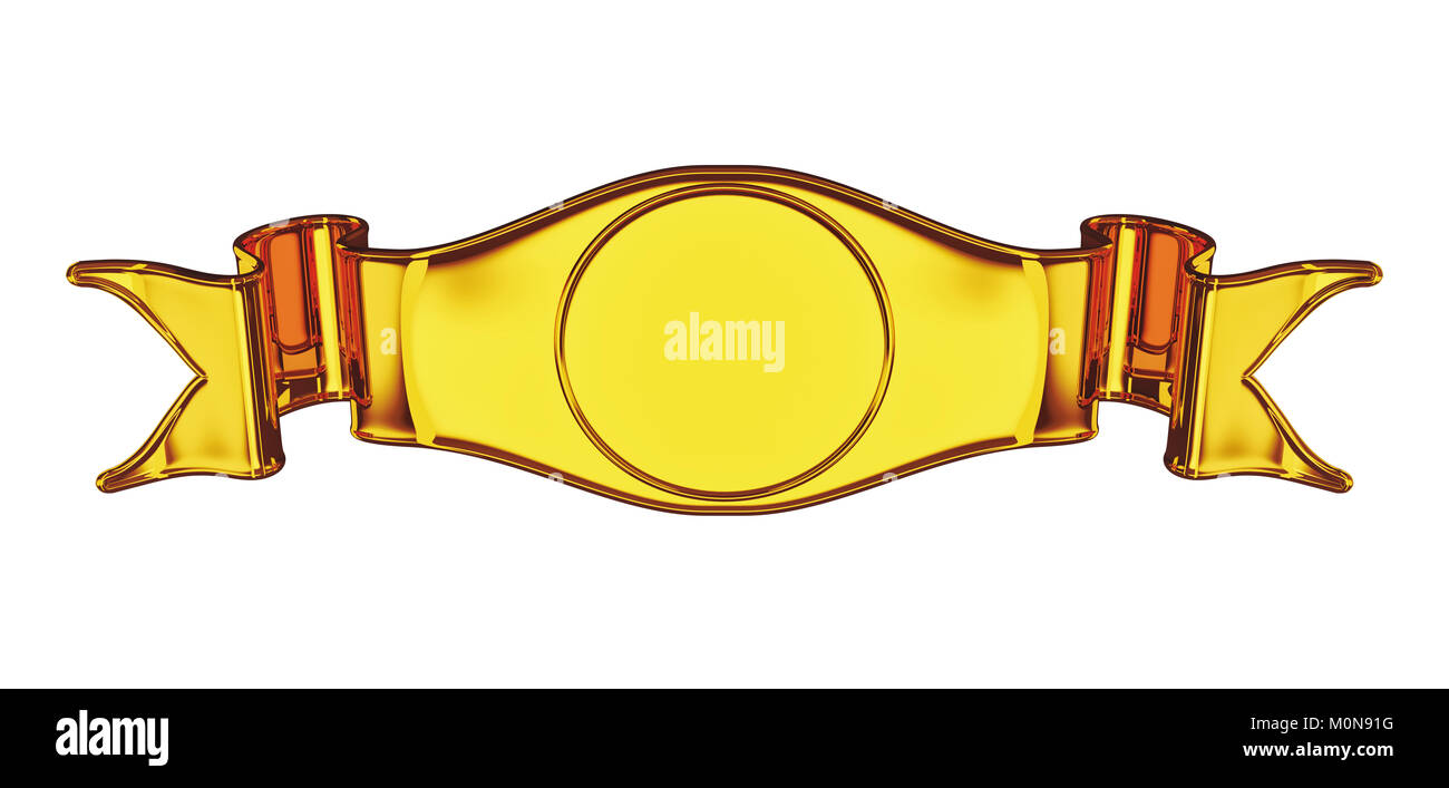 L'emblème d'or ou de l'étiquette avec curles utile comme insigne isolated on white Banque D'Images