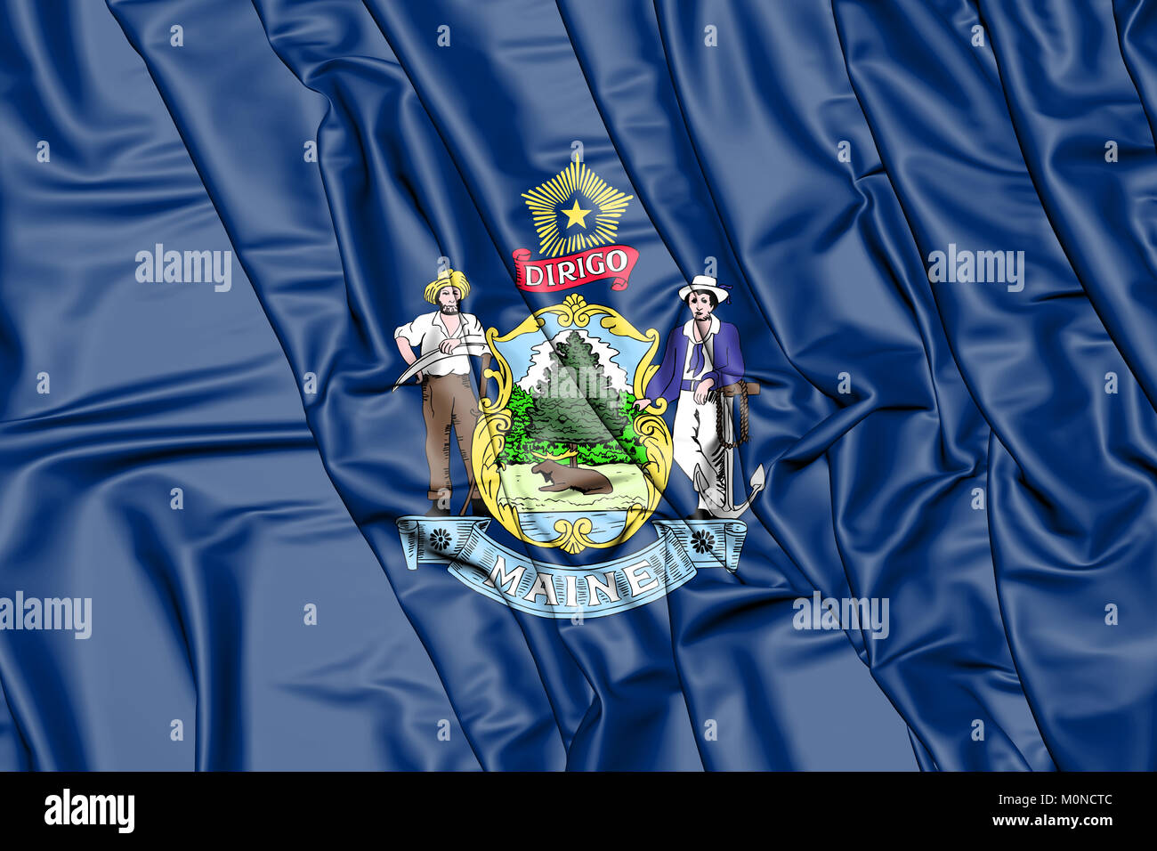 Pavillon 3D du Maine, USA. 3D Illustration. Banque D'Images