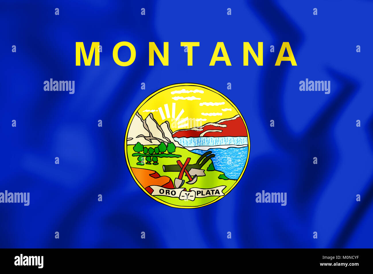 Pavillon 3D du Montana, USA. 3D Illustration. Banque D'Images