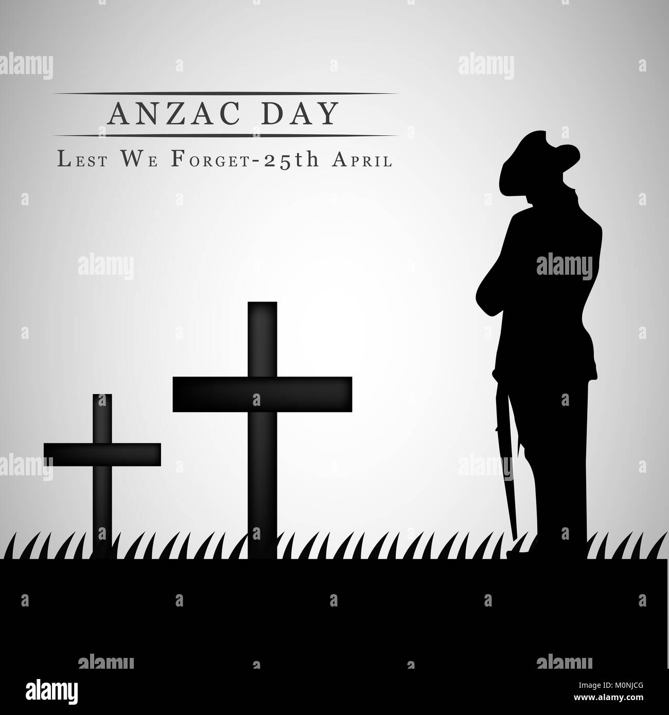 Illustration de l'arrière-plan du jour d'Anzac. Anzac Day est une journée nationale de commémoration en Australie et en Nouvelle-Zélande Banque D'Images