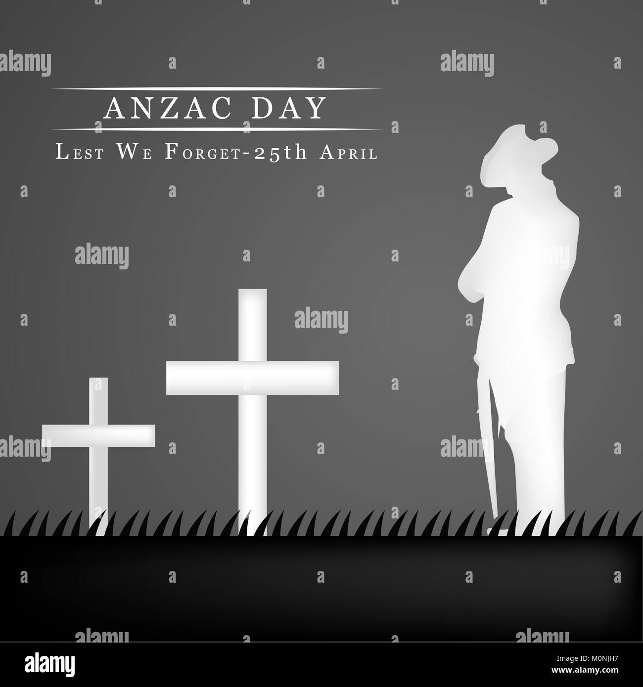 Illustration de l'arrière-plan du jour d'Anzac. Anzac Day est une journée nationale de commémoration en Australie et en Nouvelle-Zélande Banque D'Images