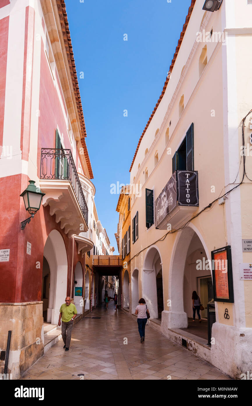 Les ruelles à ciutadella de menorca , Menorca , Baléares , Espagne Banque D'Images