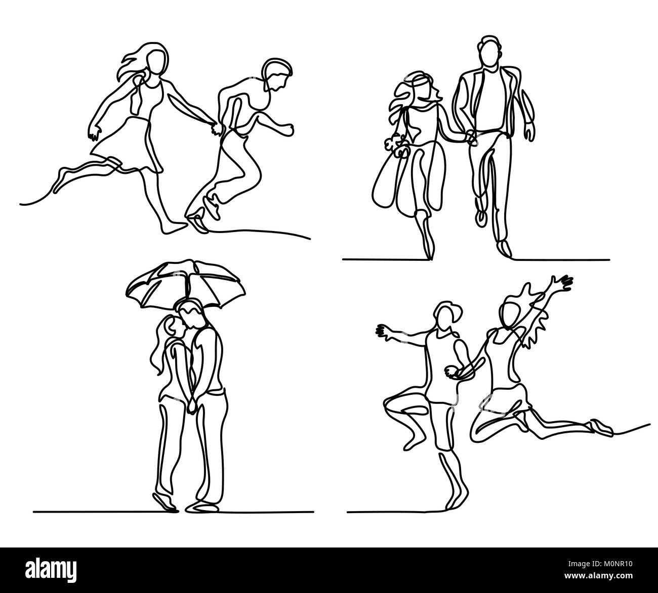 Bonne course couple continu défini Illustration de Vecteur