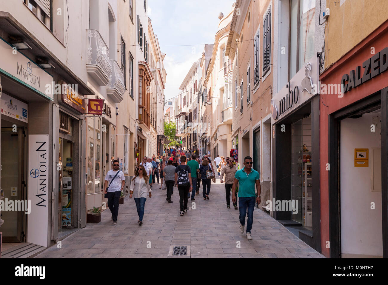 Les ruelles à Mahon , Menorca , Baléares , Espagne Banque D'Images