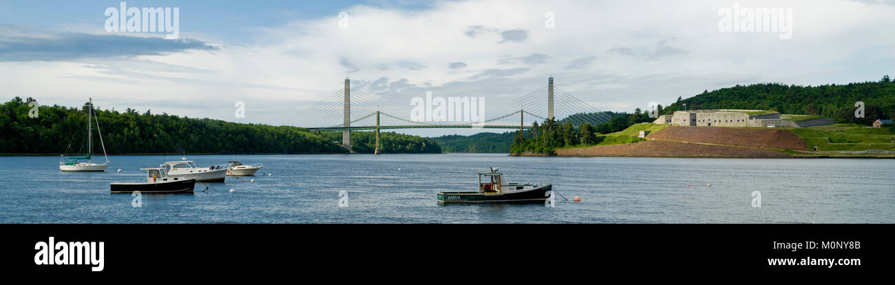 Pnobscot Narrows, nouveau pont de Vérone, Ft. Knox Banque D'Images