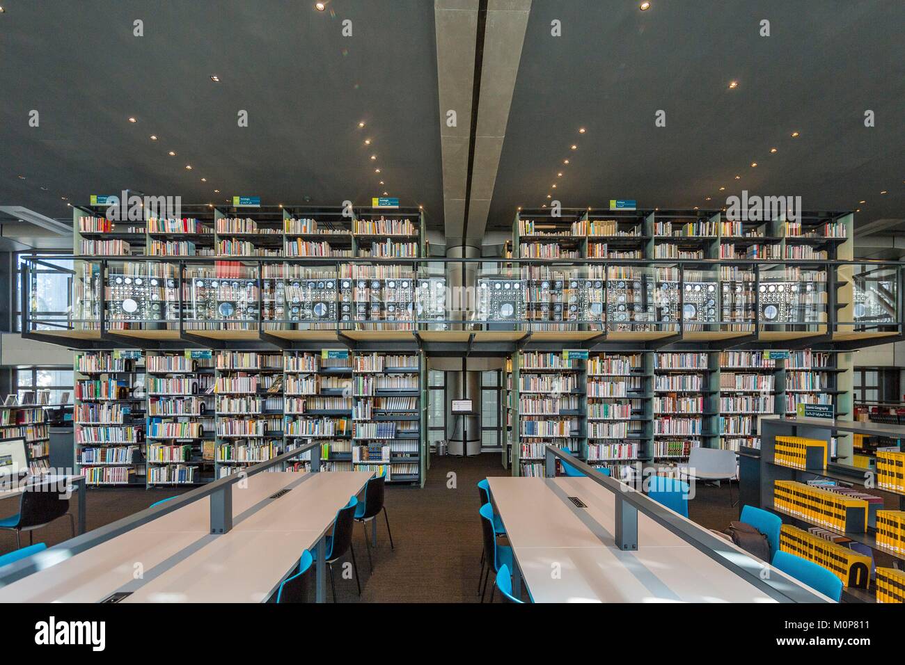 France, Paris, Institut du Monde Arabe (IMA), conçu par les architectes Jean  Nouvel et Architecture-Studio,la bibliothèque Photo Stock - Alamy