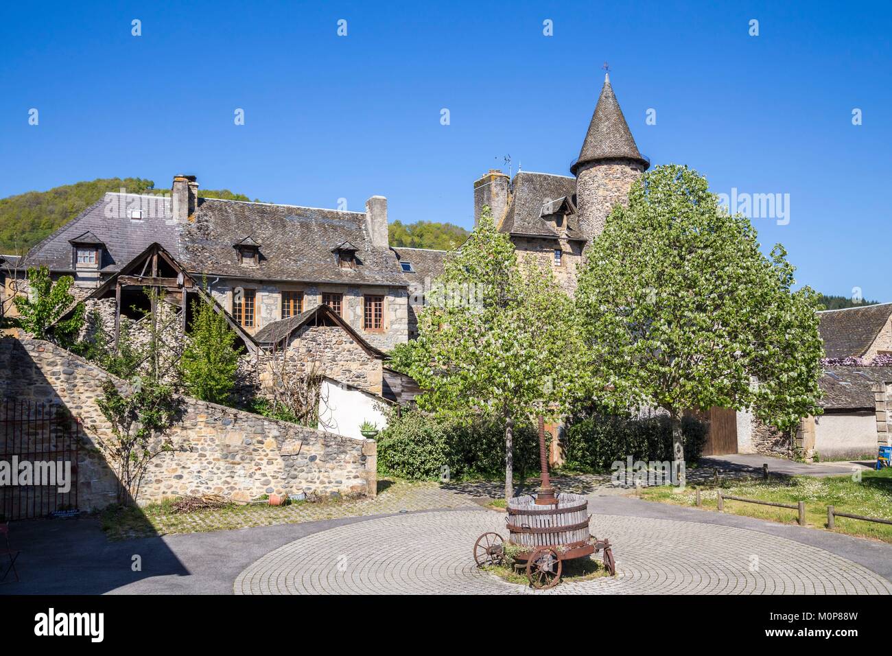 France,Aveyron,Sainte Eulalie d'Olt,les plus beaux villages de France