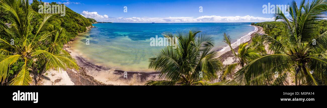 France,Caraïbes Petites Antilles, la Guadeloupe, Grande-Terre,,Le Gosier,vue aérienne Vue panoramique sur la plage de salines (vue aérienne) Banque D'Images