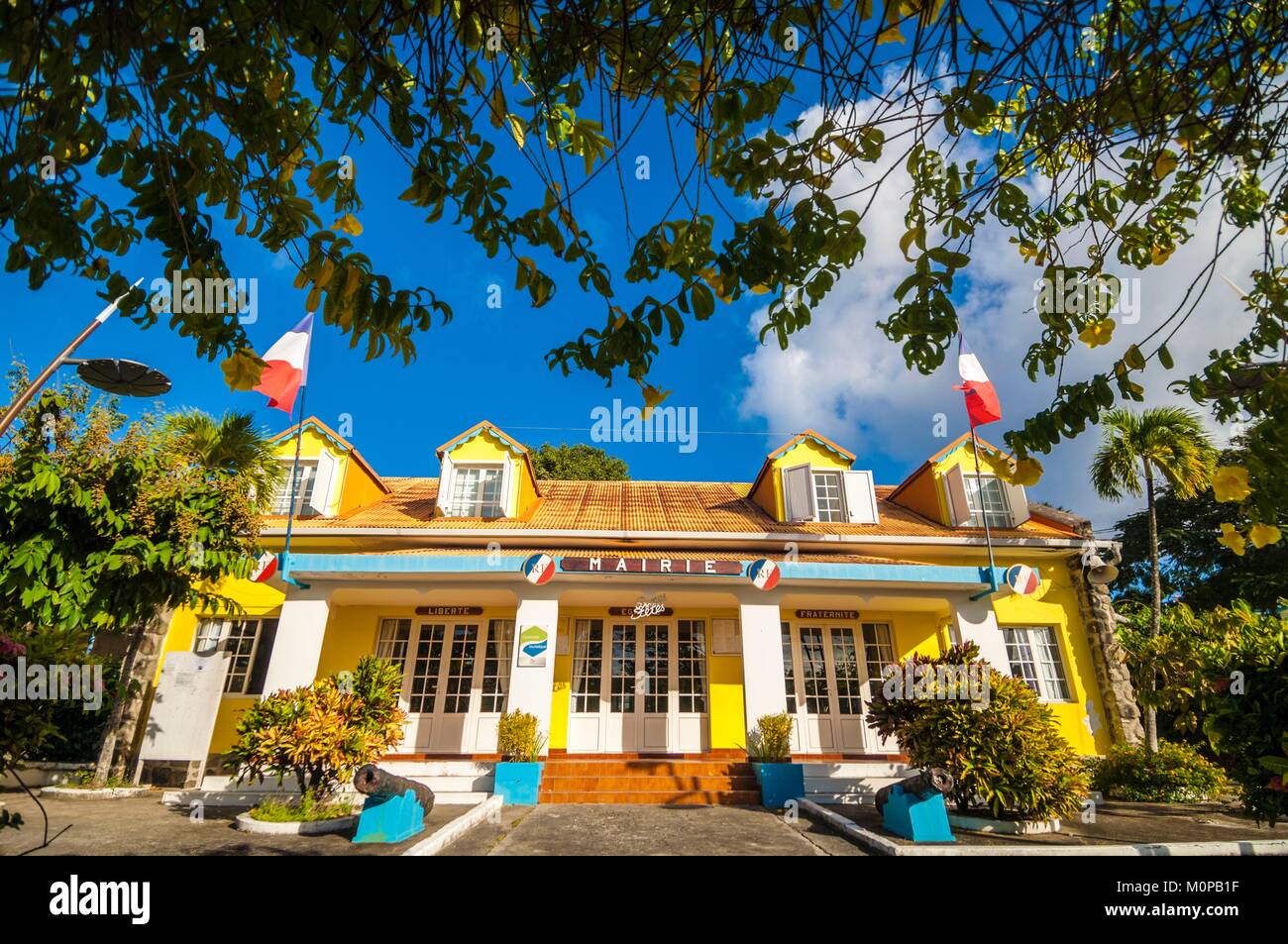 France,Caraïbes Petites Antilles Guadeloupe,,,Les Saintes,Terre-de-Haut, hôtel de ville du village Banque D'Images