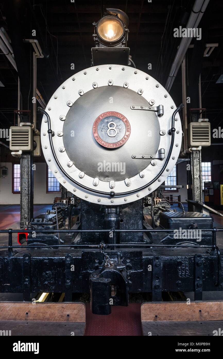 United States,New York,Scranton,Steamtown National Historic Site,locomotive à vapeur froide Banque D'Images