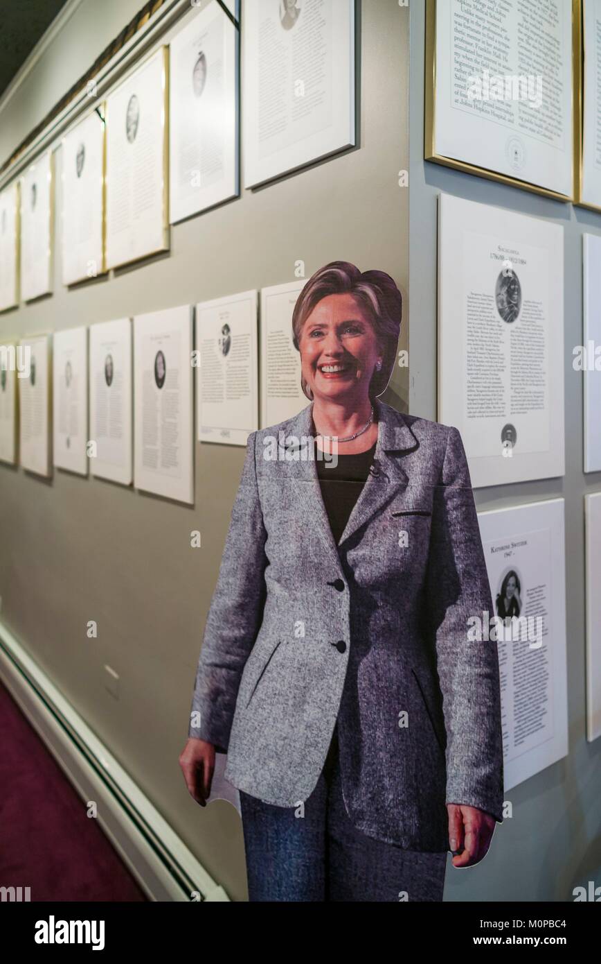 United States,New York,Région des lacs Finger, Seneca Falls,berceau du mouvement des droits des femmes aux États-Unis,National Women's Hall of Fame,Hillary Clinton Banque D'Images