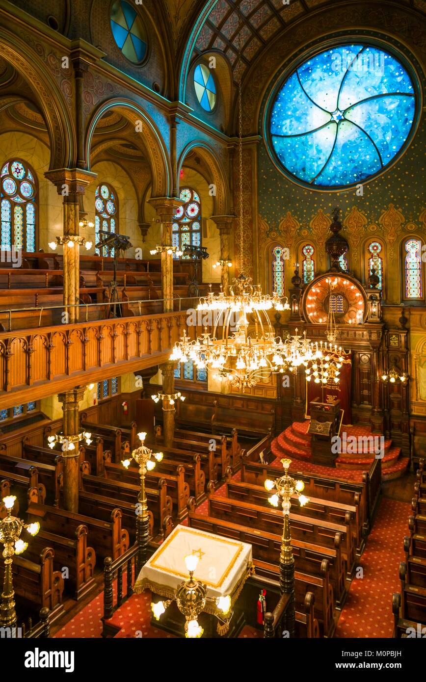 United States,New York,New York City Manhattan,Lower East Side,Eldridge Street Synagogue construite,1887,intérieur Banque D'Images