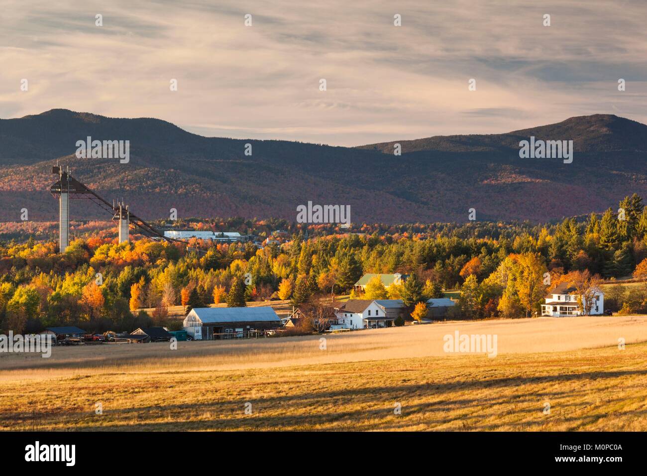 United States,New York,montagnes Adirondack,Lake Placid ski olympique,saut,automne Banque D'Images