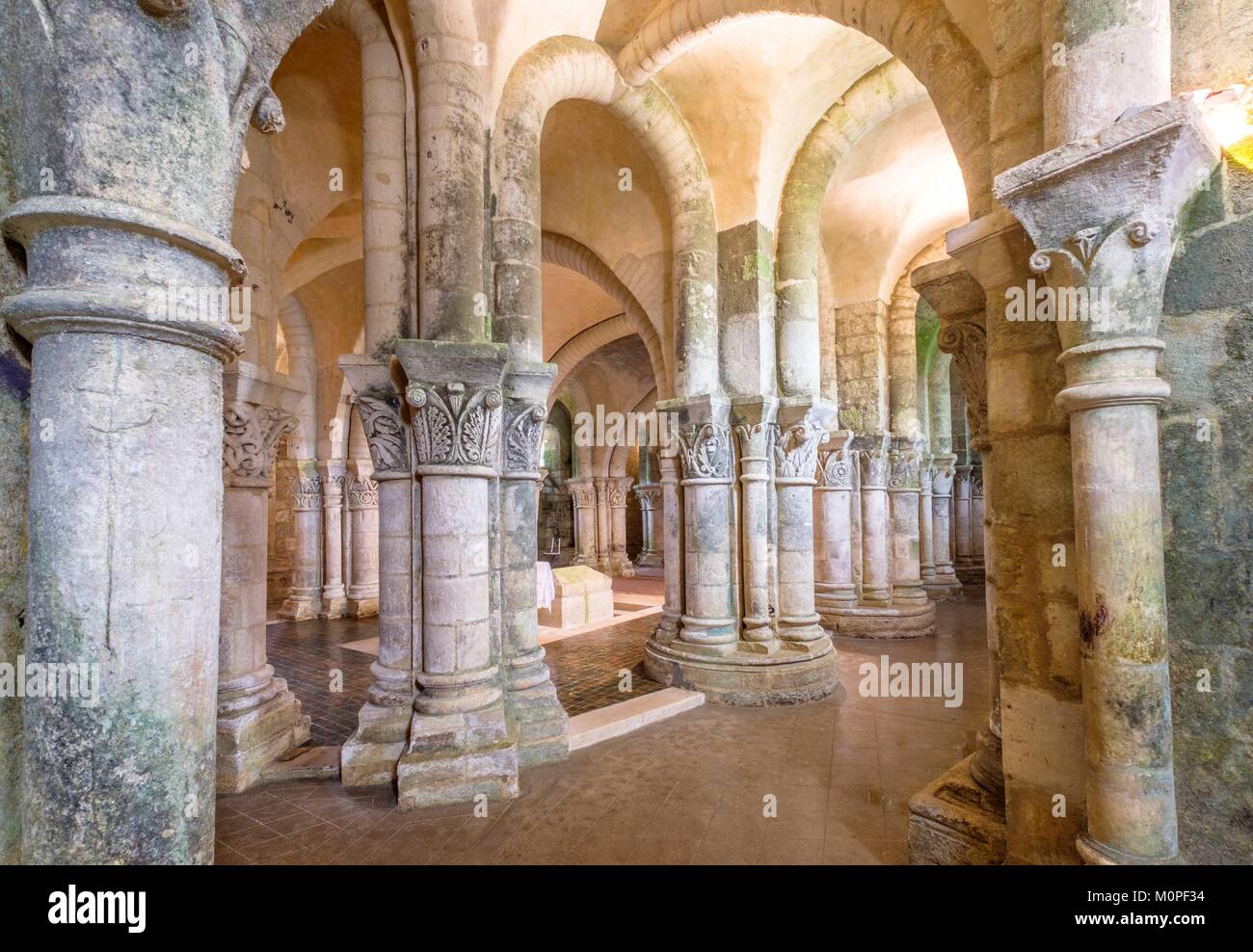 France,Charente Maritime,Saintonge,Saintes,crypte de l'église St EUTROPE inscrite au Patrimoine Mondial de l'UNESCO Banque D'Images