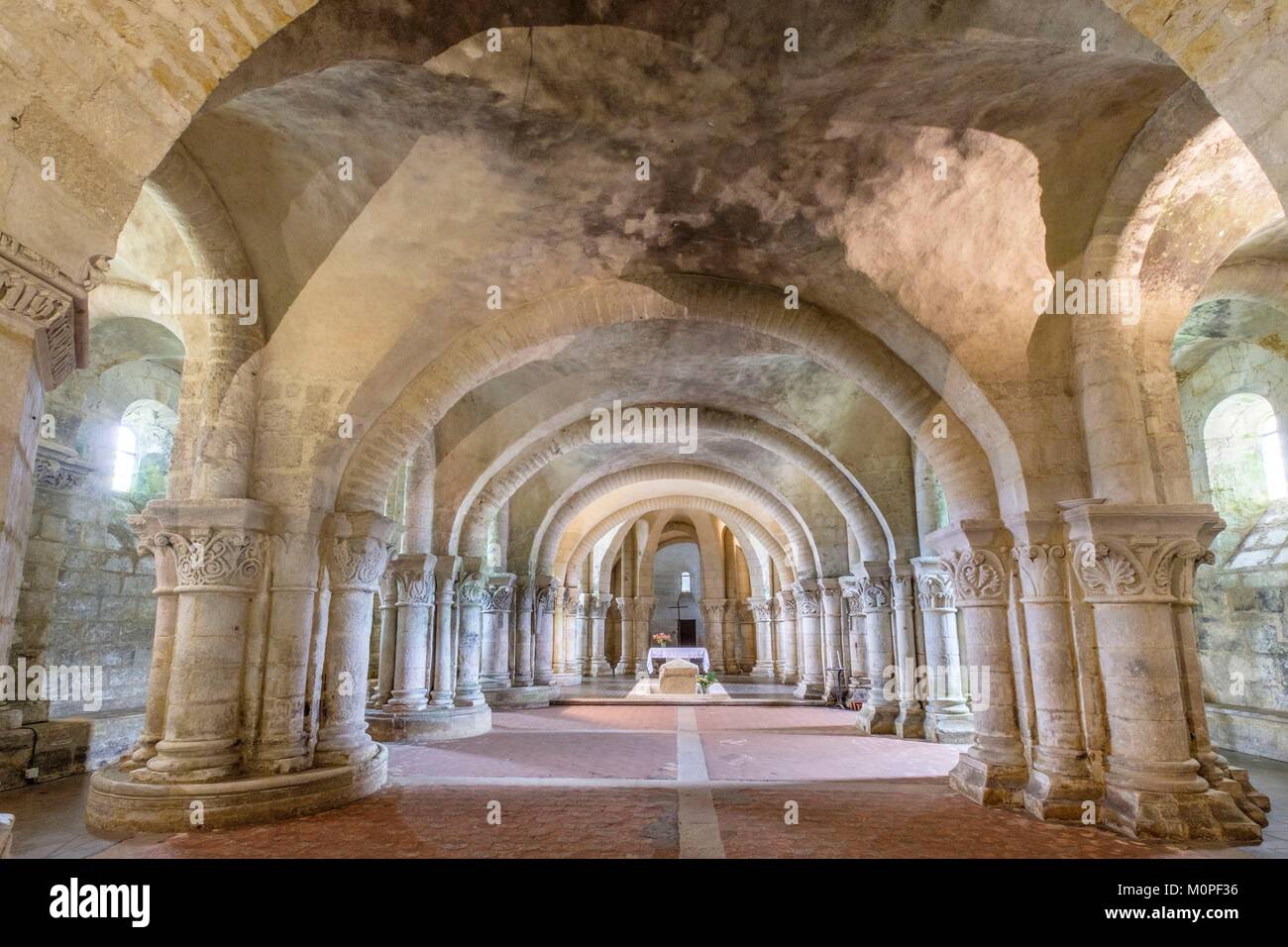 France,Charente Maritime,Saintonge,Saintes,crypte de l'église St EUTROPE inscrite au Patrimoine Mondial de l'UNESCO Banque D'Images