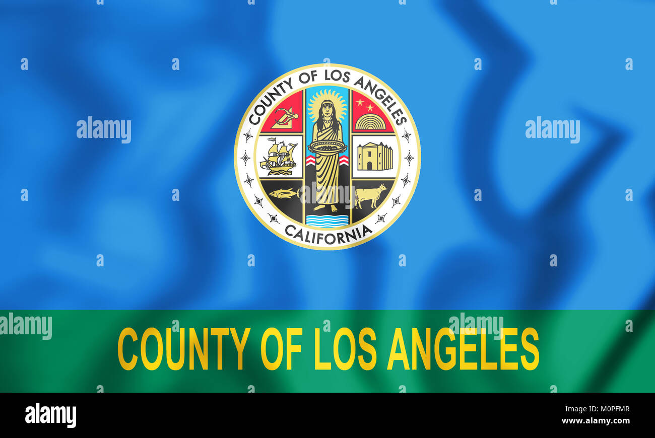 Pavillon 3D de Los Angeles Comté (Californie), aux États-Unis. 3D Illustration. Banque D'Images