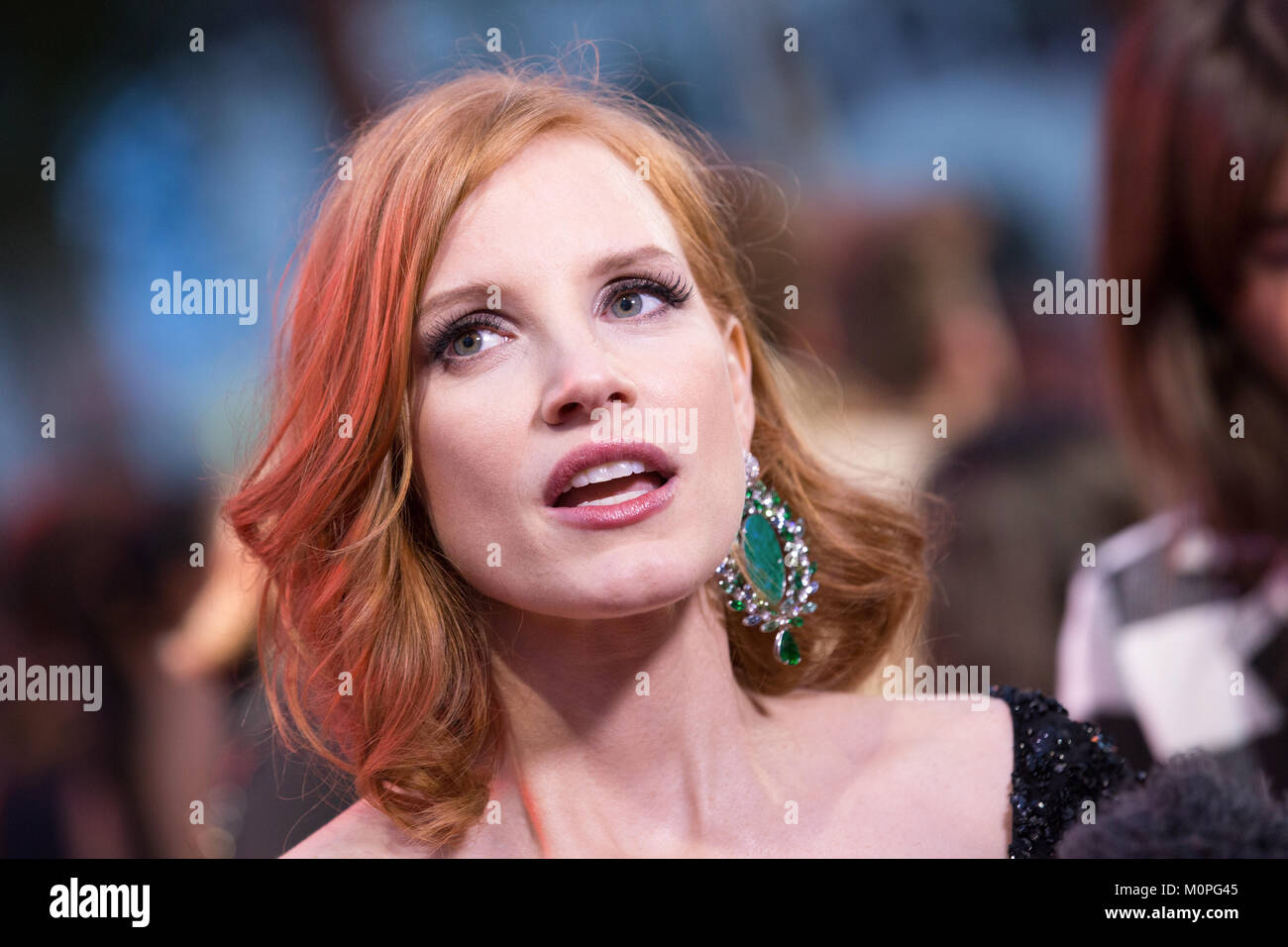 Londres, Royaume-Uni, 24 septembre 2015, Jessica Chastain, première européenne de "Le Martien" à l'Odeon Leicester Square. Mariusz Goslicki/Alamy Banque D'Images