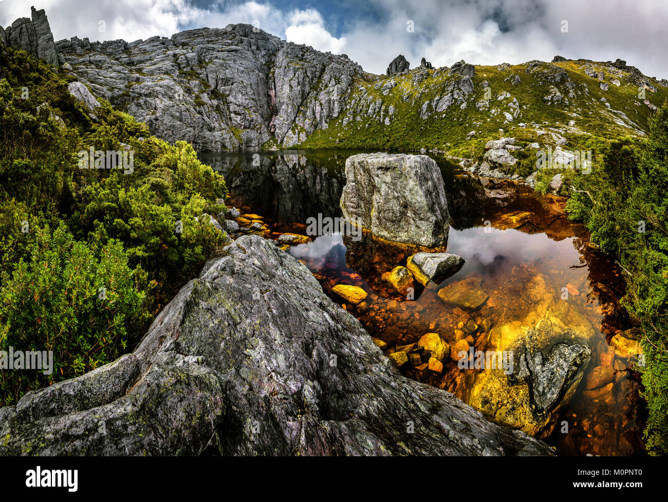 Dans l'ouest du lac carré Arthurs, Tasmanie Banque D'Images