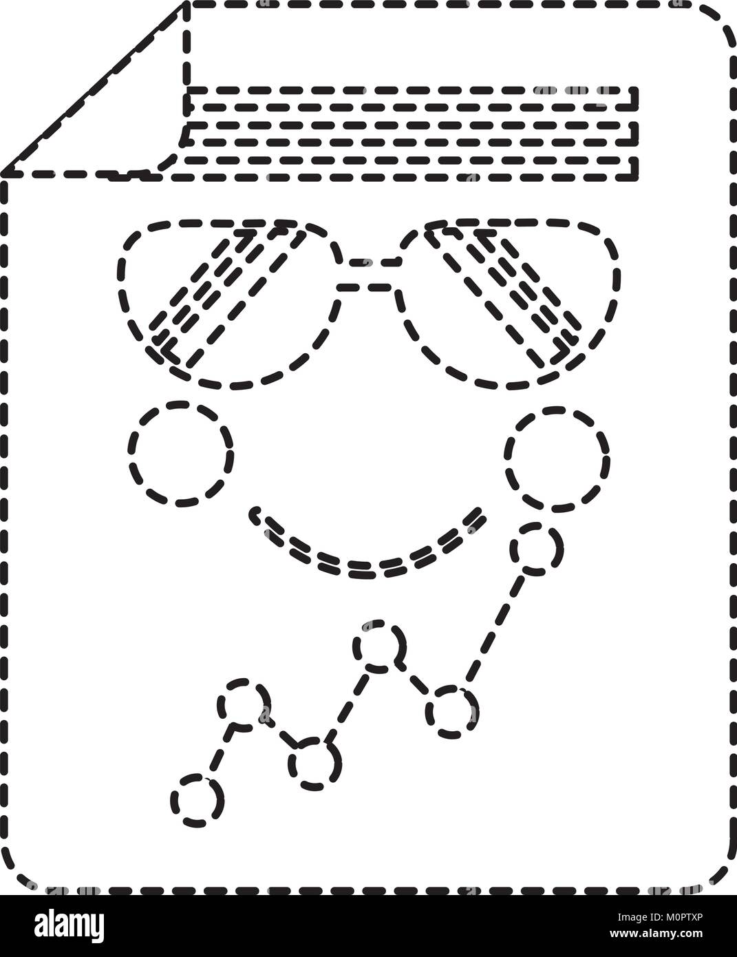 Carte graphique avec l'image d'icône kawaii lunettes Illustration de Vecteur