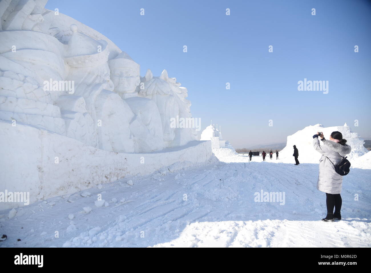 Hohhot, Hohhot, Chine. 14Th Jan, 2018. Hohhot, Chine 14ème Janvier 2018 : Le festival de la glace et de la neige est tenue à Hohhot, Chine du nord, région autonome de Mongolie intérieure. Crédit : SIPA Asie/ZUMA/Alamy Fil Live News Banque D'Images