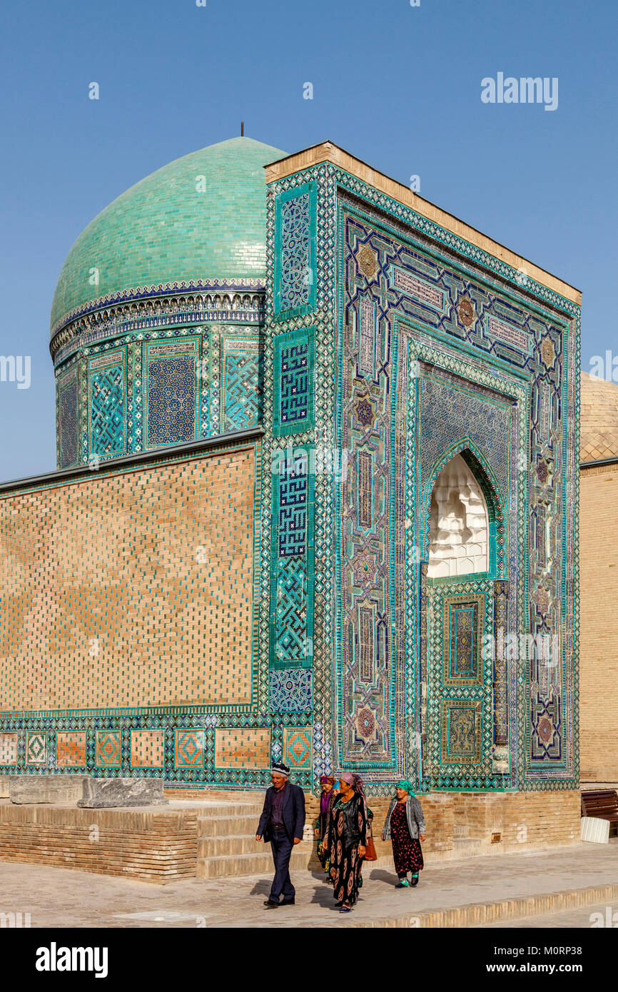 L'Avenue des mausolées, le Shah-i-Zinda Mausolée complexe, Samarkand, Ouzbékistan Banque D'Images