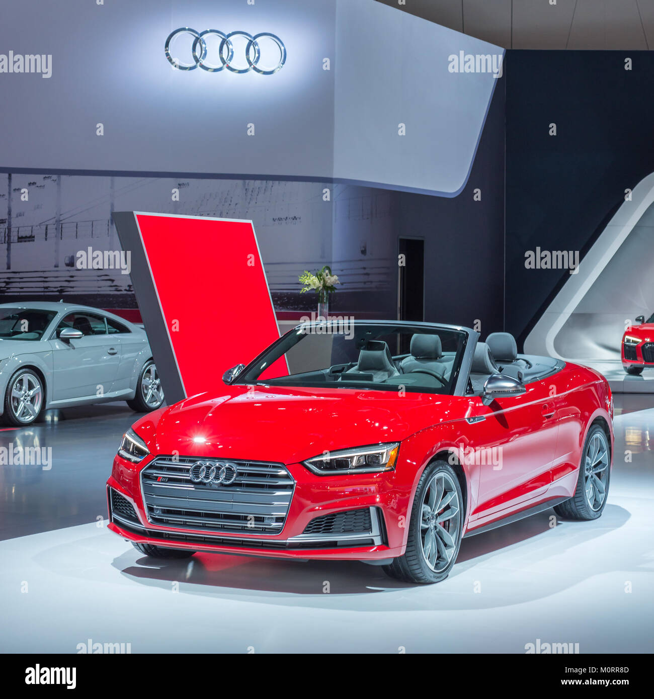DETROIT, MI/USA - 15 janvier 2018 : UN 2018 Audi S5 voiture à la North American International Auto Show (NAIAS). Banque D'Images