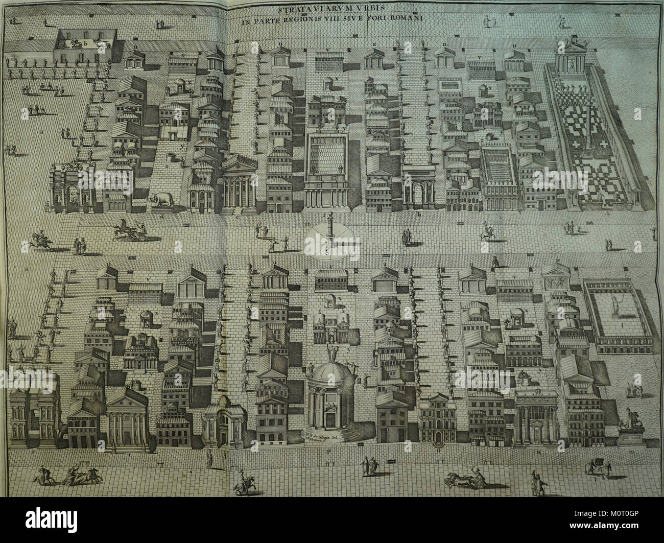 La 'carte grands chemins Fori romani' de 1290 est une carte historique détaillant les principales routes et forums romains (places publiques) de l'Empire romain. Il offre un aperçu de l'infrastructure et de l'urbanisme de la Rome antique. Banque D'Images