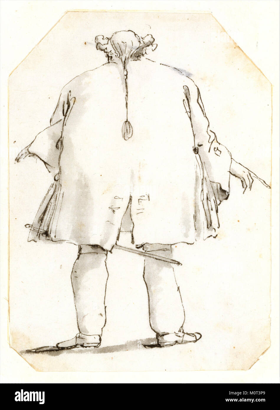 Caricature d'un gros homme, vu de dos rencontré DT3213 Banque D'Images
