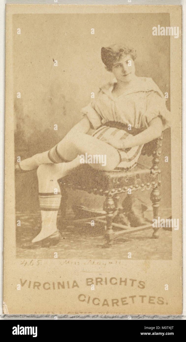 Une carte à collectionner vintage de la série "Actors and Actress", mettant en vedette Miss Mayall, une partie de la série N45 pour les cigarettes Virginia Brights. Banque D'Images