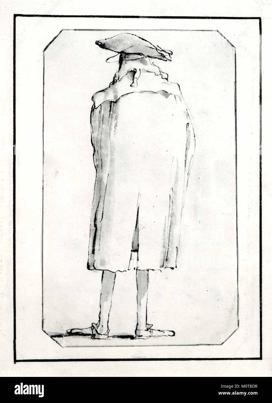 Caricature d'un homme vu de dos rencontré SF-1975-1-457 Banque D'Images