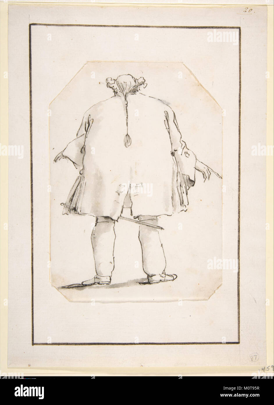 Caricature d'un gros homme, vu de dos rencontré DP811881 Banque D'Images