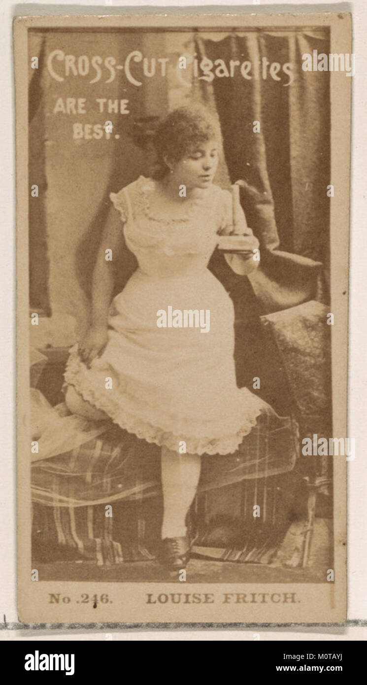 Une carte vintage à collectionner mettant en vedette Louise Fritch de la série Actors and Actress, produite par Duke sons & Co au début du XXe siècle pour la promotion de la cigarette. Banque D'Images