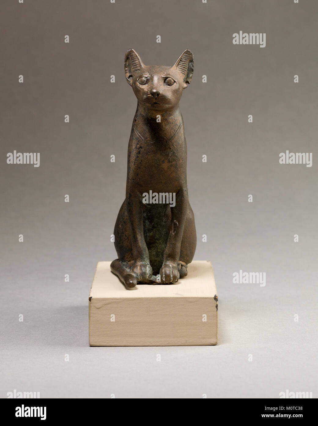 Cette figurine de chat, cataloguée comme MET 30.8,104, est une œuvre d'art remarquable logée dans la collection du Metropolitan Museum of Art. Il reflète le savoir-faire artisanal et l'importance culturelle des figures animales dans les sociétés historiques. Banque D'Images