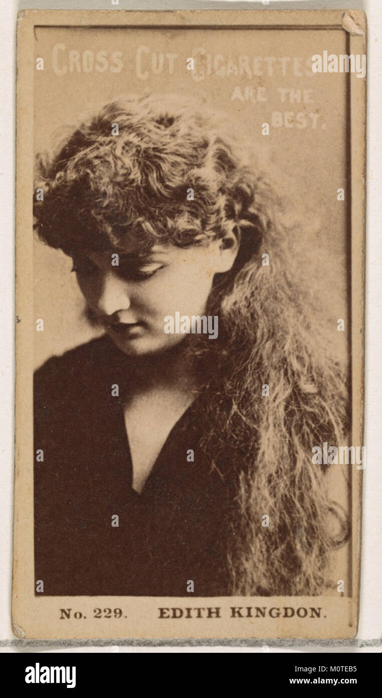 Numéro de carte 229, Edith Kingdon, acteurs et actrices de la série (N145-2) émis par le duc Sons & Co. pour promouvoir les cigarettes Coupe RENCONTRÉ DP866412 Banque D'Images