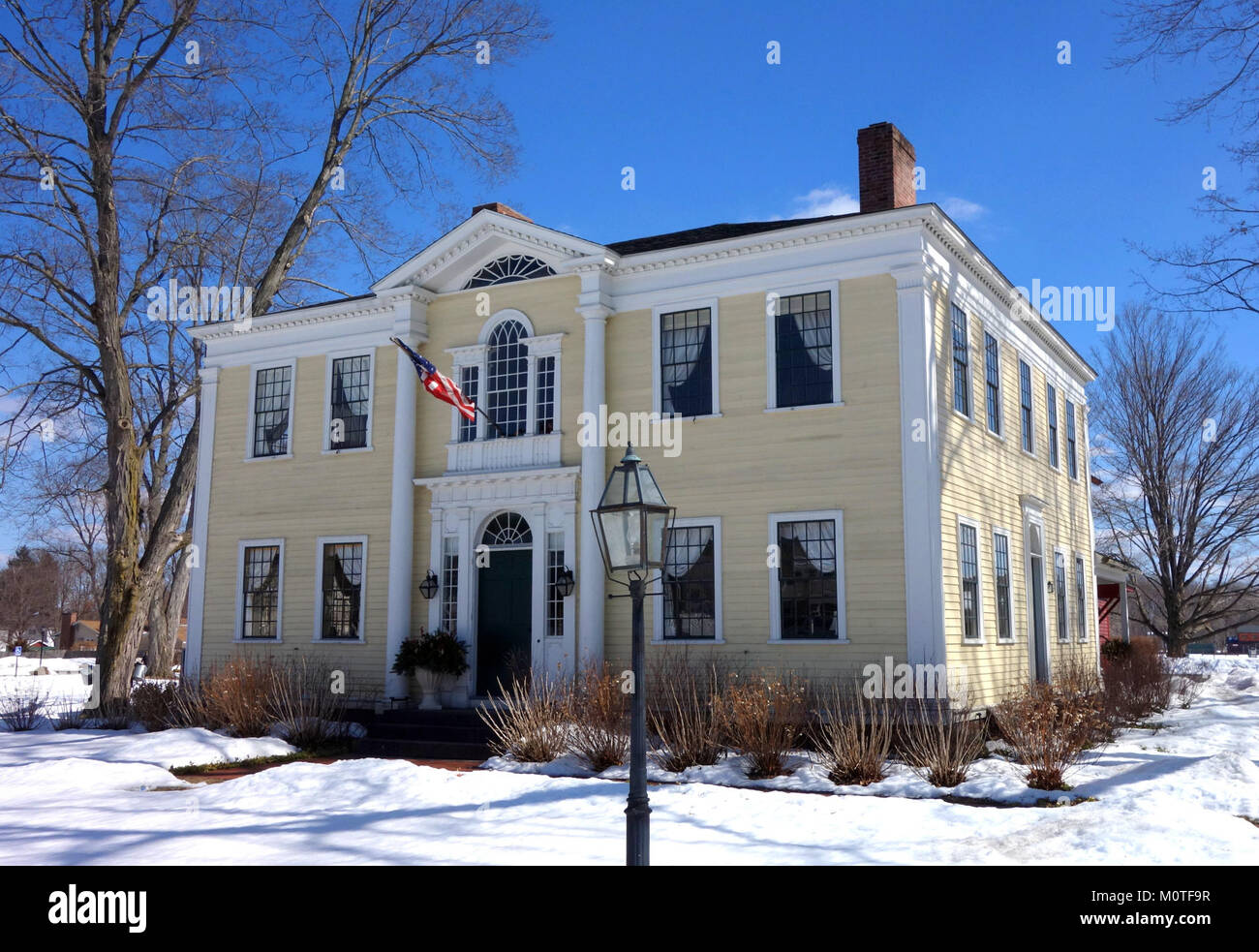 Le Capt. Charles Leonard House à Agawam, Massachusetts, est une propriété historique nommée d'après le Capitaine Charles Leonard. Il témoigne de l’histoire coloniale de la région et de l’architecture américaine primitive. Banque D'Images
