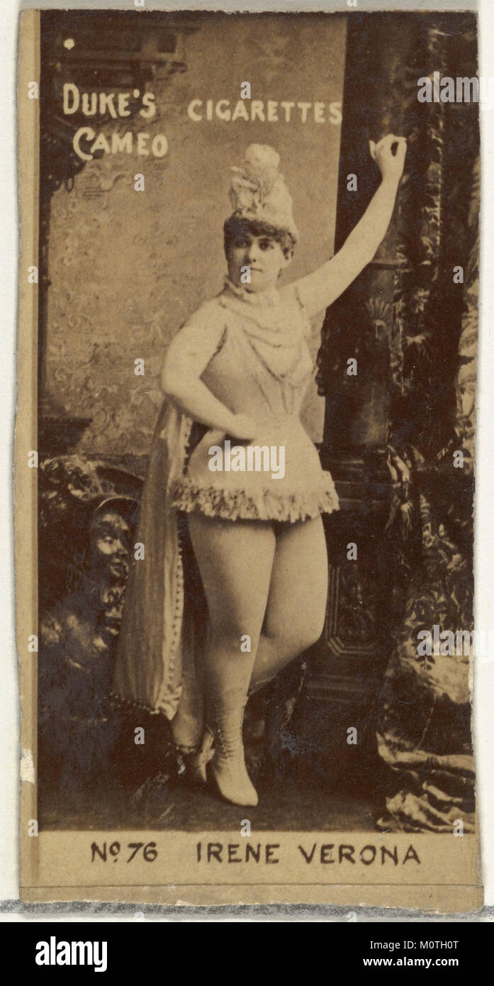 Numéro de carte 76, Verona, Irene Acteurs et actrices de la série (N145-4) émis par le duc Sons & Co. pour promouvoir les cigarettes Cameo RENCONTRÉ DP840027 Banque D'Images