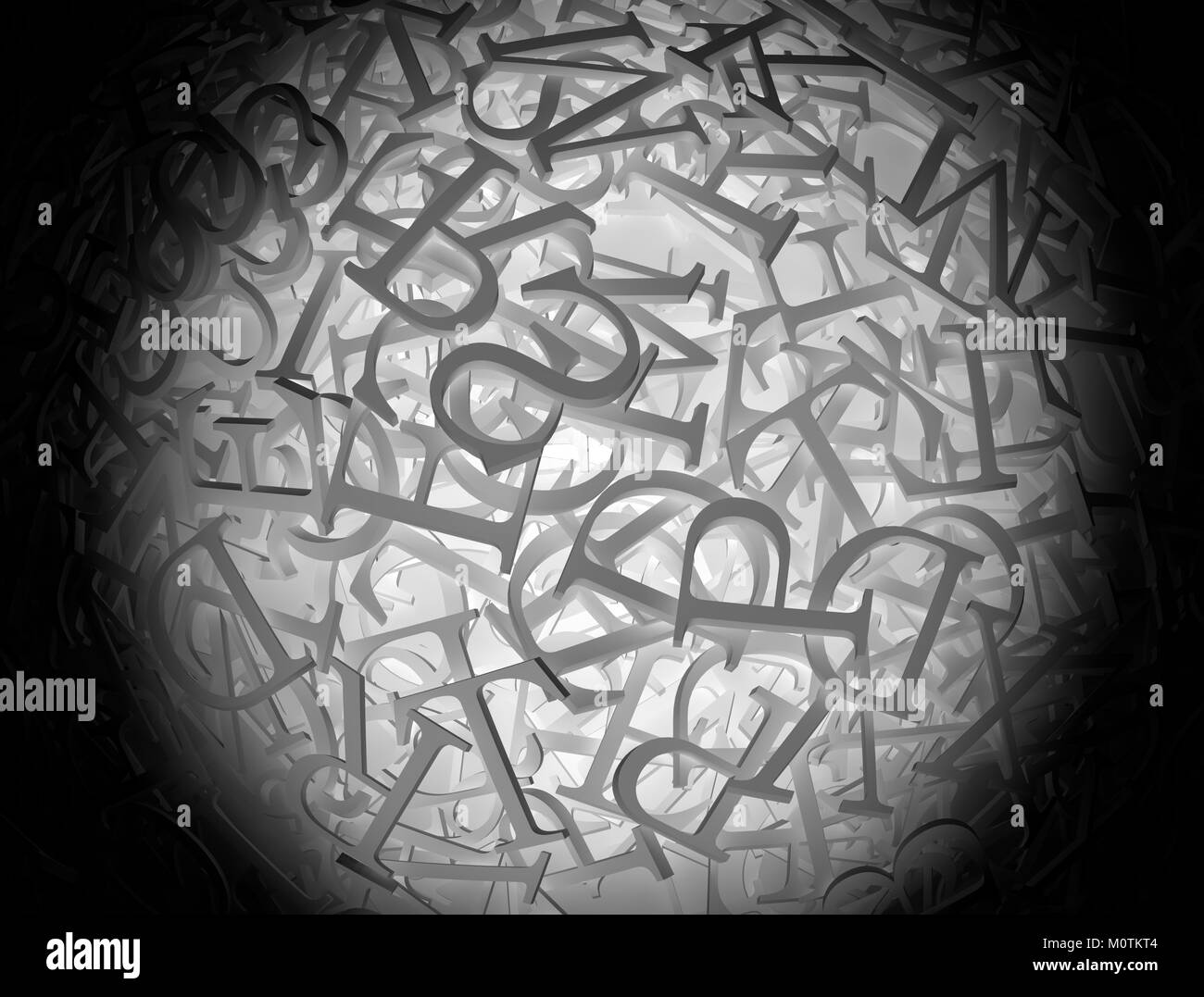 3d lettres aléatoires Résumé Contexte Banque D'Images