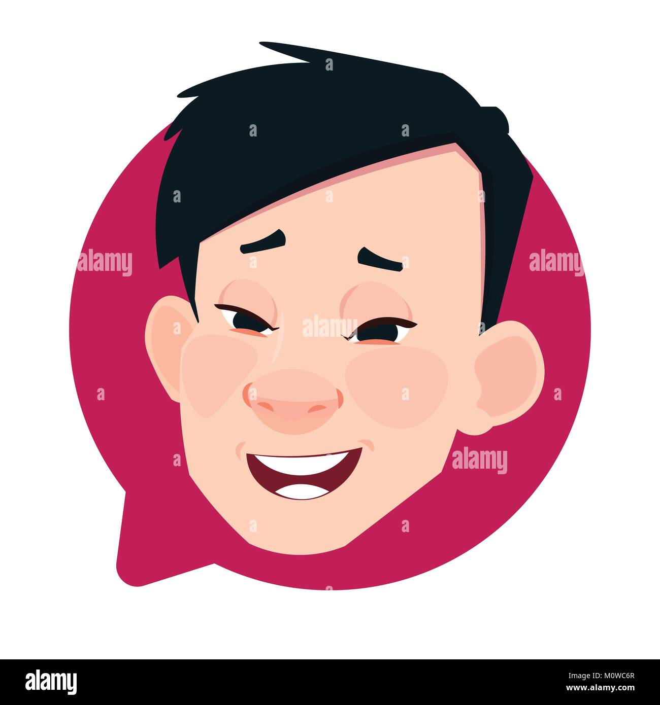 L Icone Profil Asian Male Head En Bulle De Chat L Homme Isole Avatar Personnage Portrait Image Vectorielle Stock Alamy
