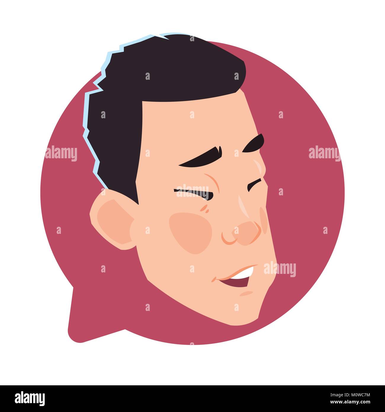 L Icone Profil Asian Male Head En Bulle Chat Isolees Jeune Homme Avatar Personnage Portrait Image Vectorielle Stock Alamy