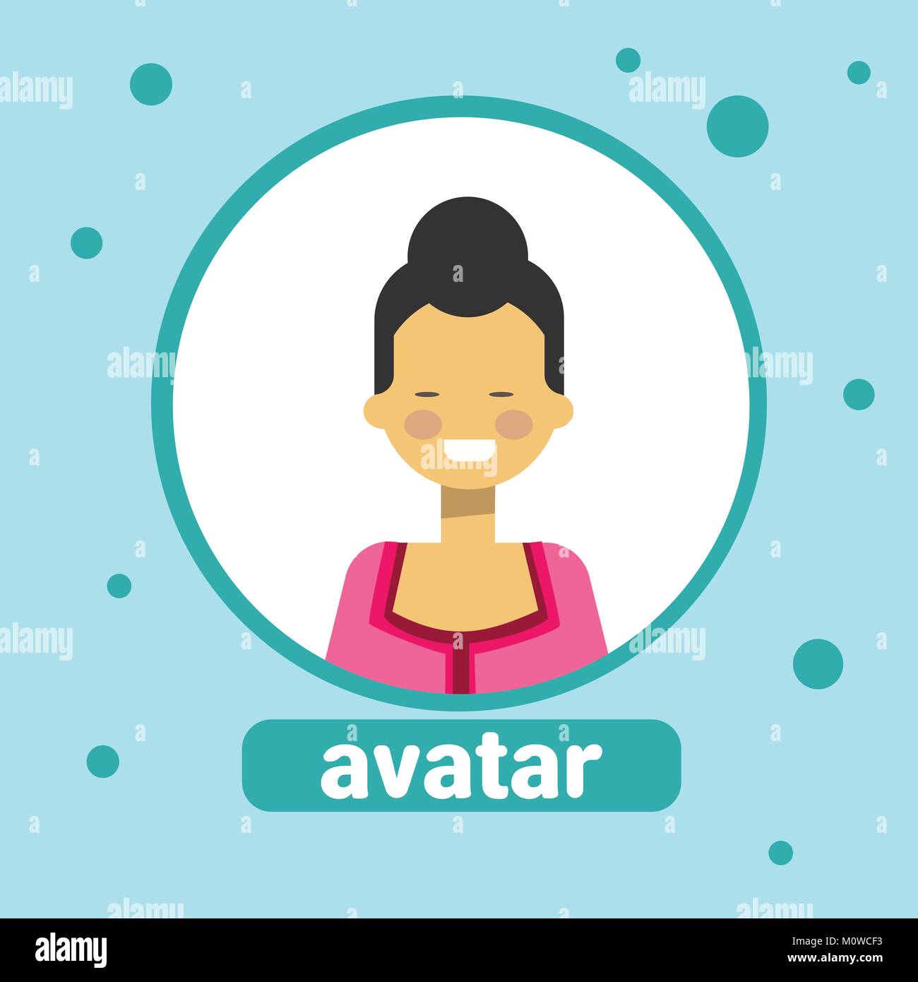Icône Avatar Femme Asiatique Malaisie Femme en costume traditionnel Portrait de profil Illustration de Vecteur