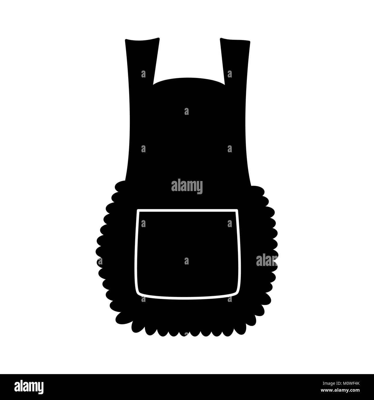 Tablier, caricature silhouette pinafore isolé sur fond blanc Illustration de Vecteur