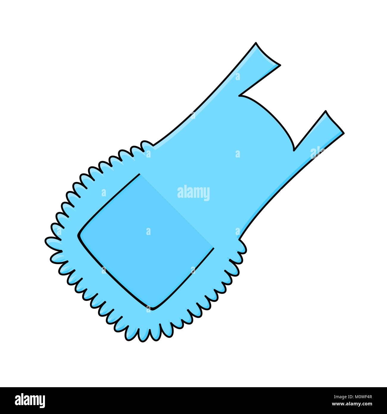 Tablier bleu, cartoon pinafore isolé sur fond blanc Illustration de Vecteur