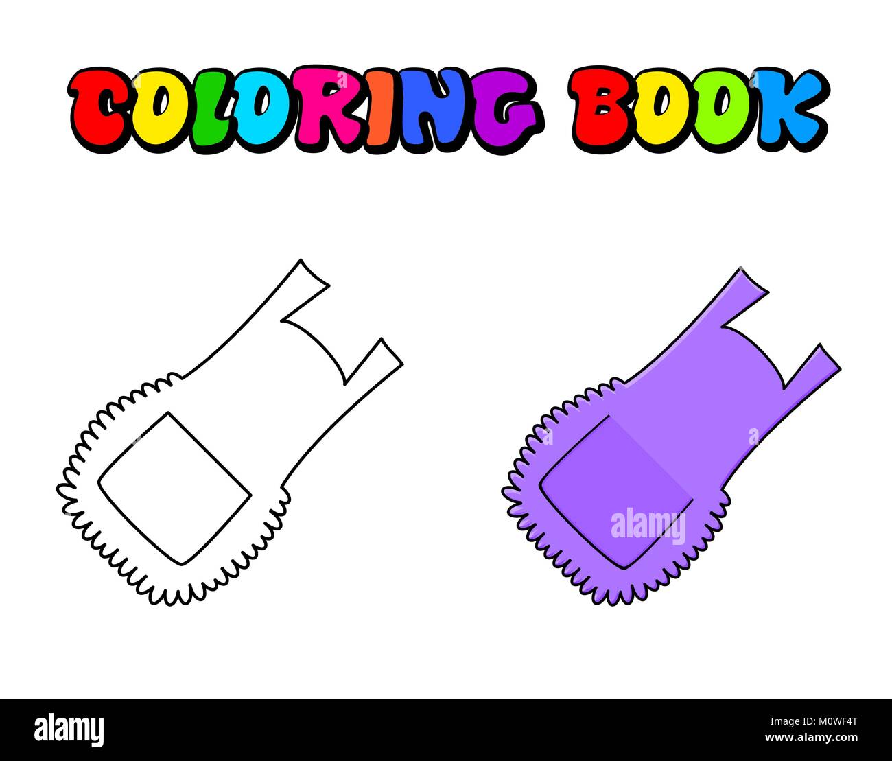 Tablier, cartoon pinafore contours isolé sur fond blanc Illustration de Vecteur