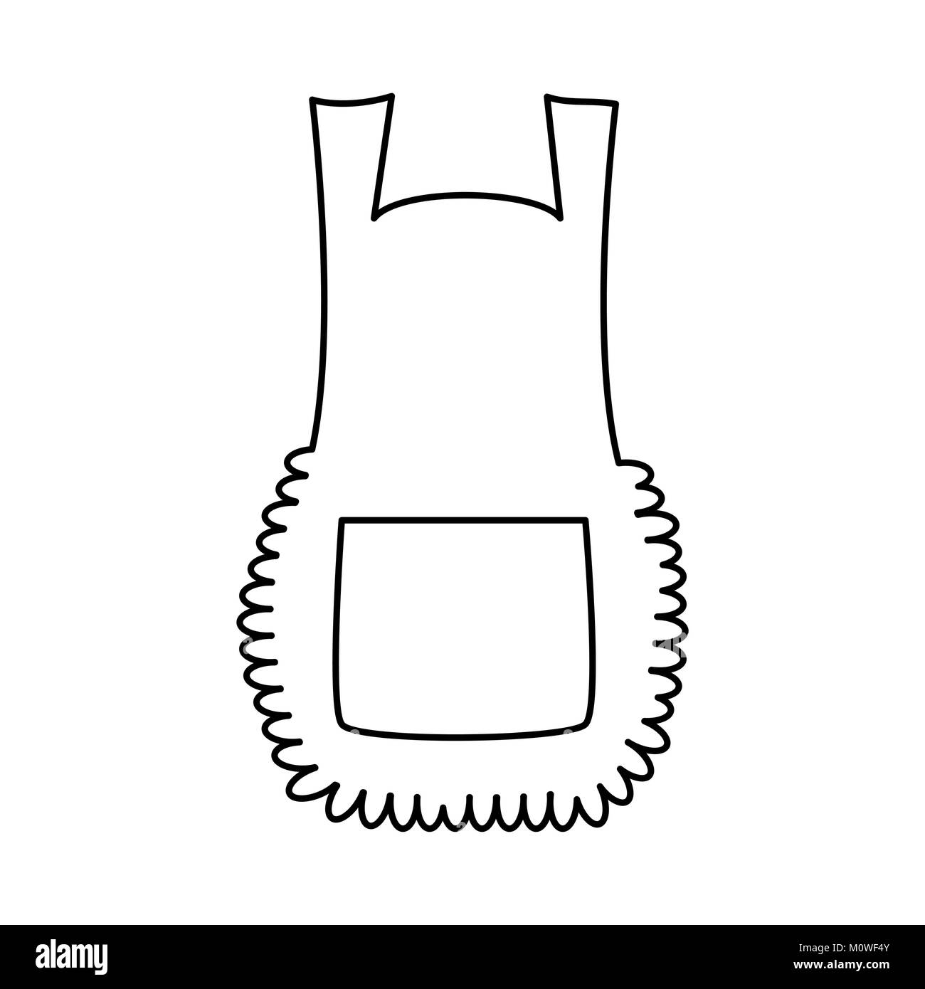 Tablier, cartoon pinafore contours isolé sur fond blanc Illustration de Vecteur