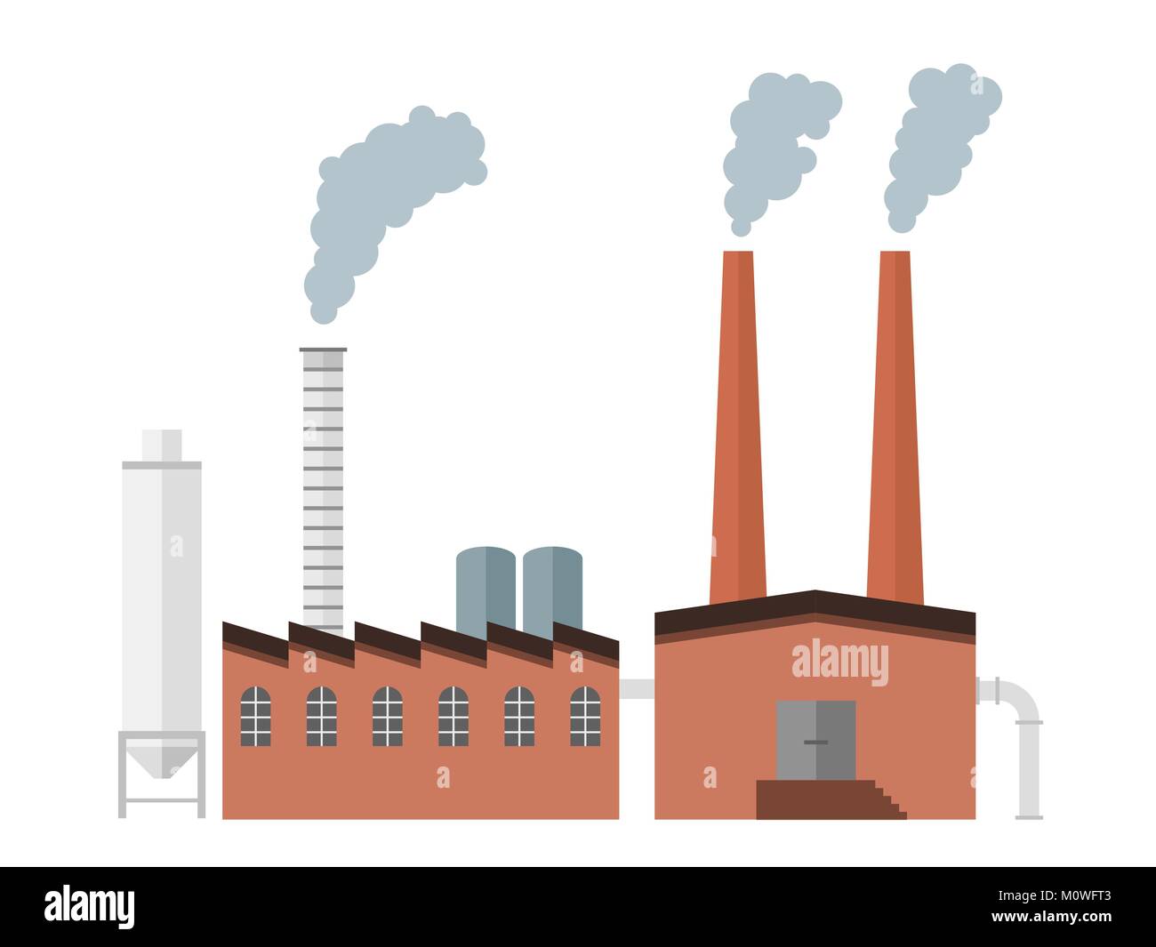 - Bâtiment de l'usine de fabrication industrielle de l'architecture des plantes vector illustration. Illustration de Vecteur