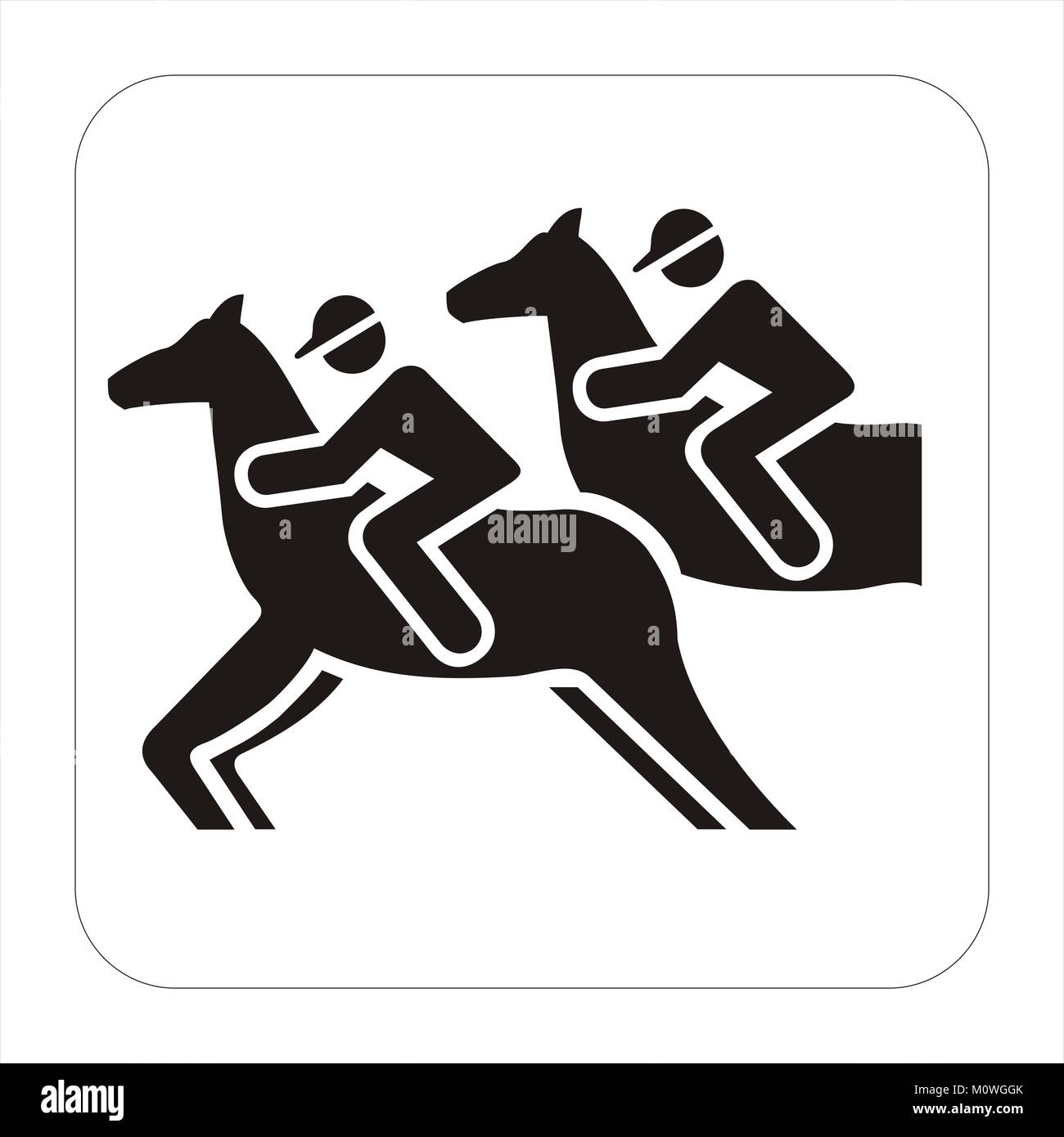 Racing horse and jockey silhouette Banque D'Images